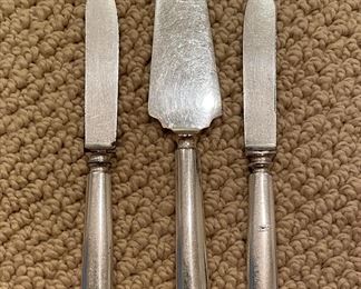 William Rogers & Sons Silver Plate Cheese Knife and 2 Fruit Knives.