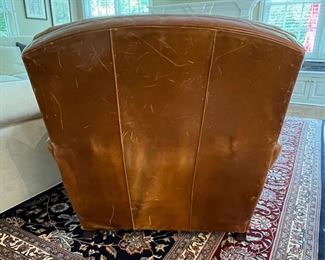 Crate & Barrel Leather Club Chair / Recliner. Photo 3 of 4.