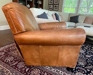 Crate & Barrel Leather Club Chair / Recliner. Photo 2 of 4.