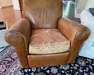 Crate & Barrel Leather Club Chair / Recliner. Photo 1 of 4.