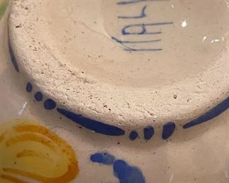 Set of 4 Italian Glazed Ceramic Luncheon Plates & Teacup Sets. Photo 2 of 2.