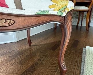 Floral Upholstered Bergere Chair. Measures 28" W x 26" D. Photo 4 of 5.