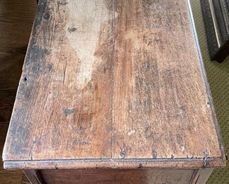 Antique Carved Wood Chest. Measures 46" x 18.5" X 24" H. Photo 2 of 5.