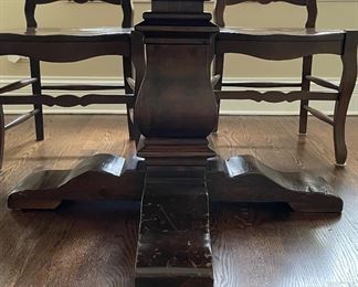 Oval Pedestal Dining Table. Measures 64" W x 48" D x 31" H. Photo 3 of 4.