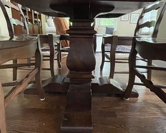 Oval Pedestal Dining Table. Measures 64" W x 48" D x 31" H. Photo 4 of 4.