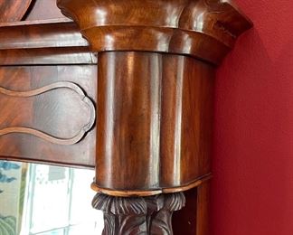 German Biedermeier Classical Pier Mirror With Stand. Mirror Measures 32" W x 68" H. Stand Measures 33" W x 17" D x 32.5" H. Photo 3 of 7.