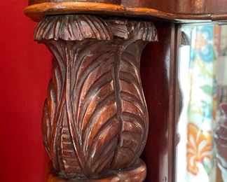 German Biedermeier Classical Pier Mirror With Stand. Mirror Measures 32" W x 68" H. Stand Measures 33" W x 17" D x 32.5" H. Photo 4 of 7.