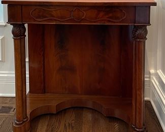 German Biedermeier Classical Pier Mirror With Stand. Mirror Measures 32" W x 68" H. Stand Measures 33" W x 17" D x 32.5" H. Photo 5 of 7.