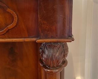 German Biedermeier Classical Pier Mirror With Stand. Mirror Measures 32" W x 68" H. Stand Measures 33" W x 17" D x 32.5" H. Photo 6 of 7.