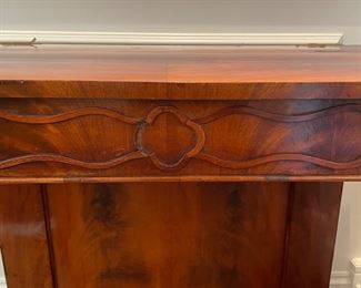 German Biedermeier Classical Pier Mirror With Stand. Mirror Measures 32" W x 68" H. Stand Measures 33" W x 17" D x 32.5" H. Photo 7 of 7.