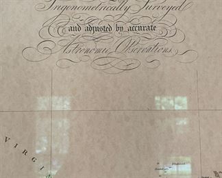 Framed Antique Map, "The Virgin Islands." Published by Rich, Holmes, Laurie. Measures 36" W x 28: H Framed. Photo 3 of 3.