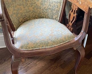 Vintage Chair with Mother of Pearl Inlay. Photo 1 of 2.