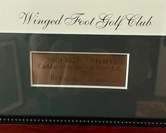 Framed Caddie Scholarship Pro-Am Print of Winged Foot Golf Club. Photo 2 of 2.