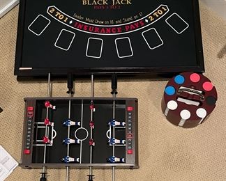 Black Jack Table & Mini Foos Balls Table.