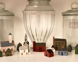 Vintage Mini Folk Art Village Set.