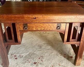 ARTS & CRAFTS MISSION OAK DESK 