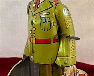 VINTAGE G.I. JOE AND THE K-9 PUPS TIN LITHO WIND-UP TOY