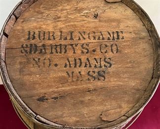 MARKINGS ON BOTTOM OF NAIL KEG - NORTH ADAMS MASS