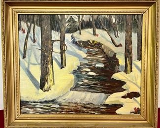 VINTAGE OIL LANDSCAPE PAINTING 