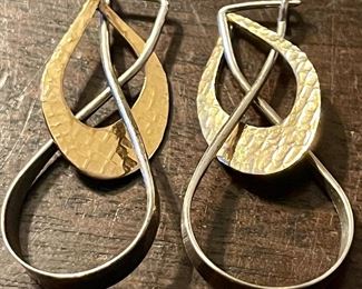14k GOLD & STERLING EARRINGS 