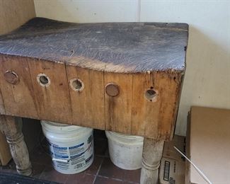 Vintage butcher block table