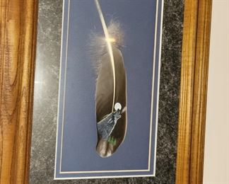 Eagle painted on feather 