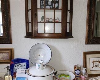 Vintage Enamelware - Wall Display Cabinet