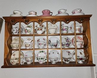 Wall Display Shelf - Tea Cups with Saucers