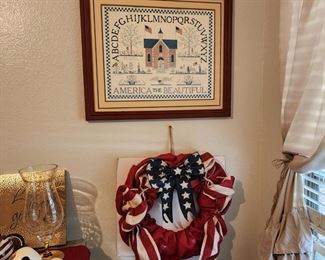 Patriotic Wreath - ABC Sign