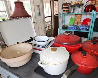 Vintage Enamelware  - Antique Dough Bowl