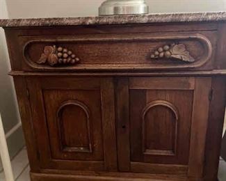 Antique Marble-top cabinet 