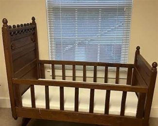 Antique Victorian  Walnut Cradle