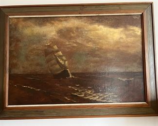 19th century painting in modern frame.  Artist unknown