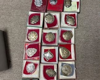 Towle Sterling Christmas Ornaments mostly from 1970's and 1980's