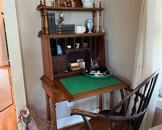 Antique Walnut Desk
Windsor Chair with rushed seat