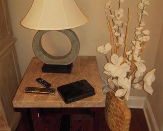 granite top end table pair
