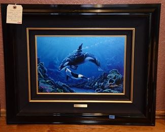 Lot 245 Signed Christian R Lassen "Orca and Calf" Glicee