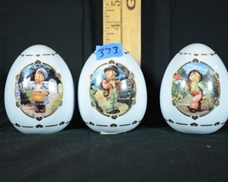 Lot 373 MJ Hummel Porcelain Eggs