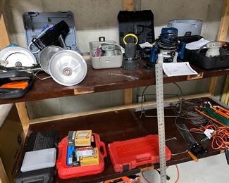 Power tools, lamps, cords, buffers, 