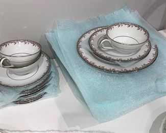 Noritake Petite Pattern cups, saucers, dessert plates