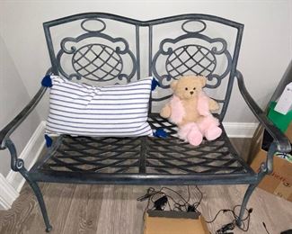 Metal decorative garden bench