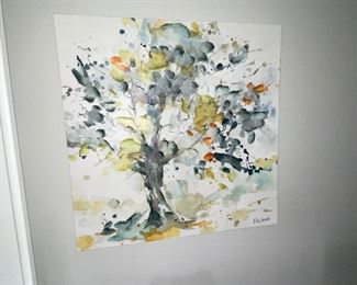 Colorful wall canvas of tree in fall