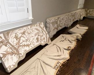 cornice boards with peaceful birds in trees 