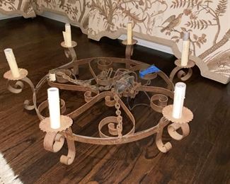 Vintage metal chandelier wired