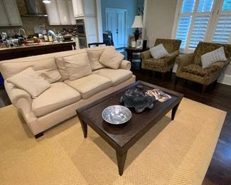 Sofa, coffee table, Sisal Rug