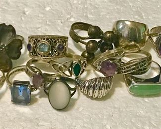 Some of the Hundreds of sterling rings!