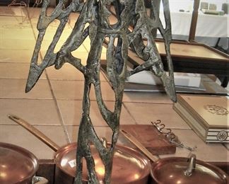 Cast iron tall Angel sculpture