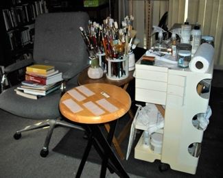 Artist studio filled with supplies