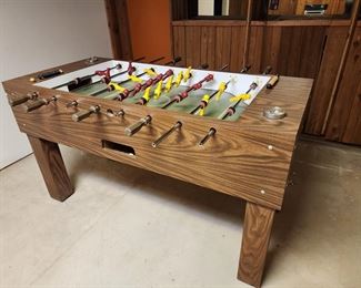 Fooseball Table - Body width 30" X Body height 3 ft.  Handlebar length - 4 ft.  Handlebar extends up to 16" on both sides.