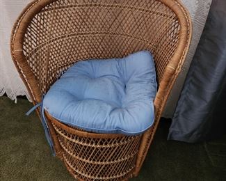 Vintage Wicker Rattan Chair Peacock Chair